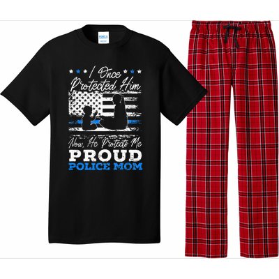 Proud Police Mom Law Enforcement Thin Blue Line Cop Pajama Set