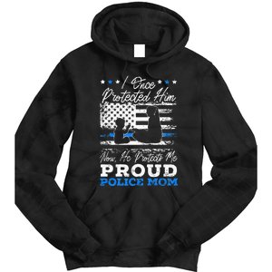 Proud Police Mom Law Enforcement Thin Blue Line Cop Tie Dye Hoodie