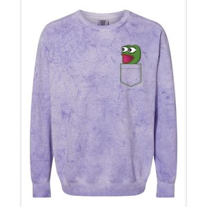 Poggers Pepe Meme Gaming Live Stream Poacket Colorblast Crewneck Sweatshirt