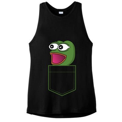 Poggers Pepe Meme Gaming Live Stream Poacket Ladies PosiCharge Tri-Blend Wicking Tank