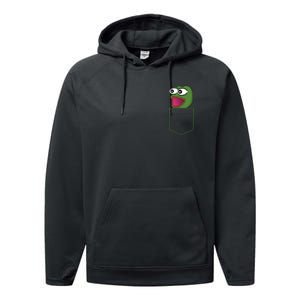 Poggers Pepe Meme Gaming Live Stream Poacket Performance Fleece Hoodie