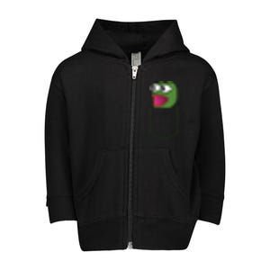 Poggers Pepe Meme Gaming Live Stream Poacket Toddler Zip Fleece Hoodie