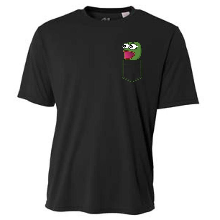 Poggers Pepe Meme Gaming Live Stream Poacket Cooling Performance Crew T-Shirt