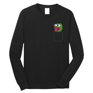 Poggers Pepe Meme Gaming Live Stream Poacket Long Sleeve Shirt