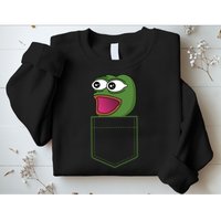Poggers Pepe Meme Gaming Live Stream Poacket Sweatshirt