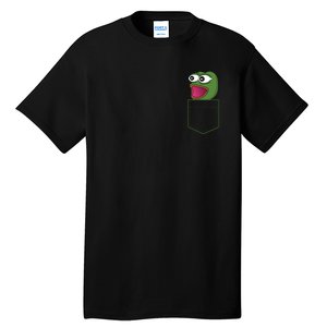 Poggers Pepe Meme Gaming Live Stream Poacket Tall T-Shirt