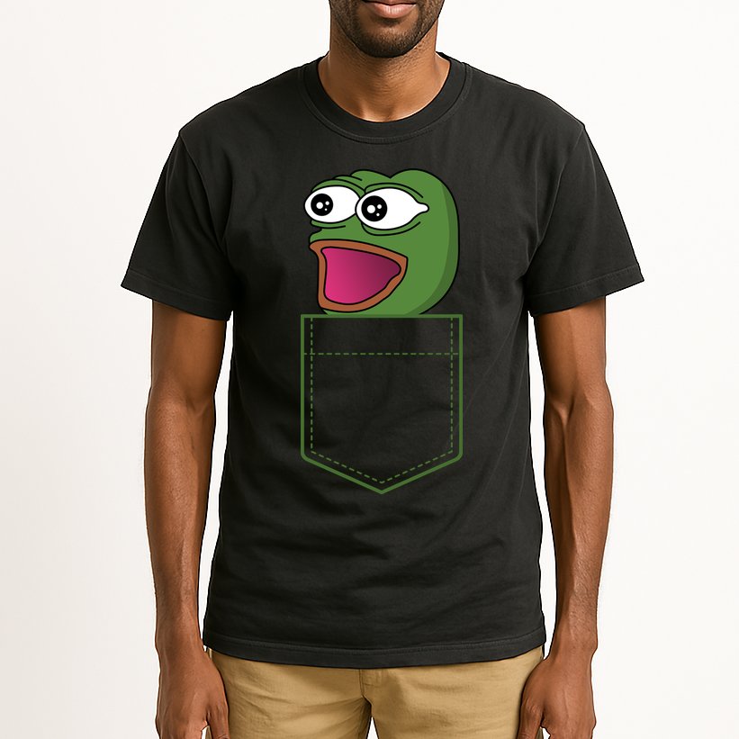 Poggers Pepe Meme Gaming Live Stream Poacket Tall T-Shirt