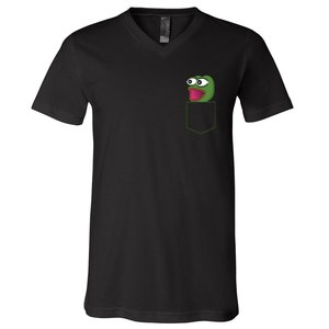 Poggers Pepe Meme Gaming Live Stream Poacket V-Neck T-Shirt