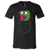 Poggers Pepe Meme Gaming Live Stream Poacket V-Neck T-Shirt