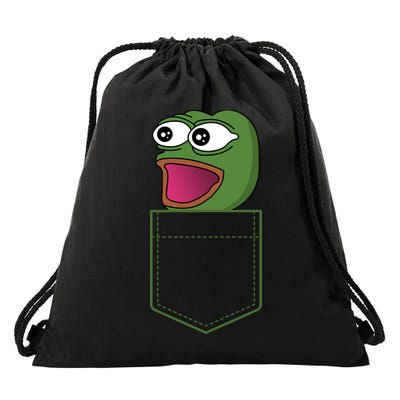 Poggers Pepe Meme Gaming Live Stream Poacket Drawstring Bag