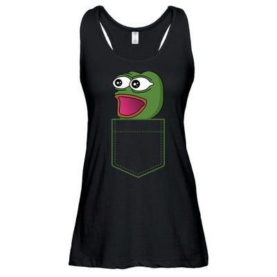 Poggers Pepe Meme Gaming Live Stream Poacket Ladies Essential Flowy Tank