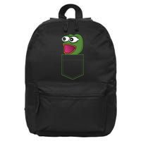 Poggers Pepe Meme Gaming Live Stream Poacket 16 in Basic Backpack
