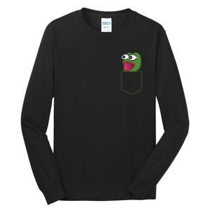 Poggers Pepe Meme Gaming Live Stream Poacket Tall Long Sleeve T-Shirt