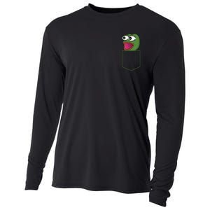 Poggers Pepe Meme Gaming Live Stream Poacket Cooling Performance Long Sleeve Crew