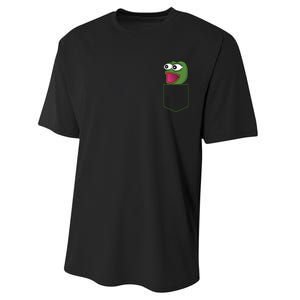 Poggers Pepe Meme Gaming Live Stream Poacket Performance Sprint T-Shirt