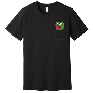 Poggers Pepe Meme Gaming Live Stream Poacket Premium T-Shirt