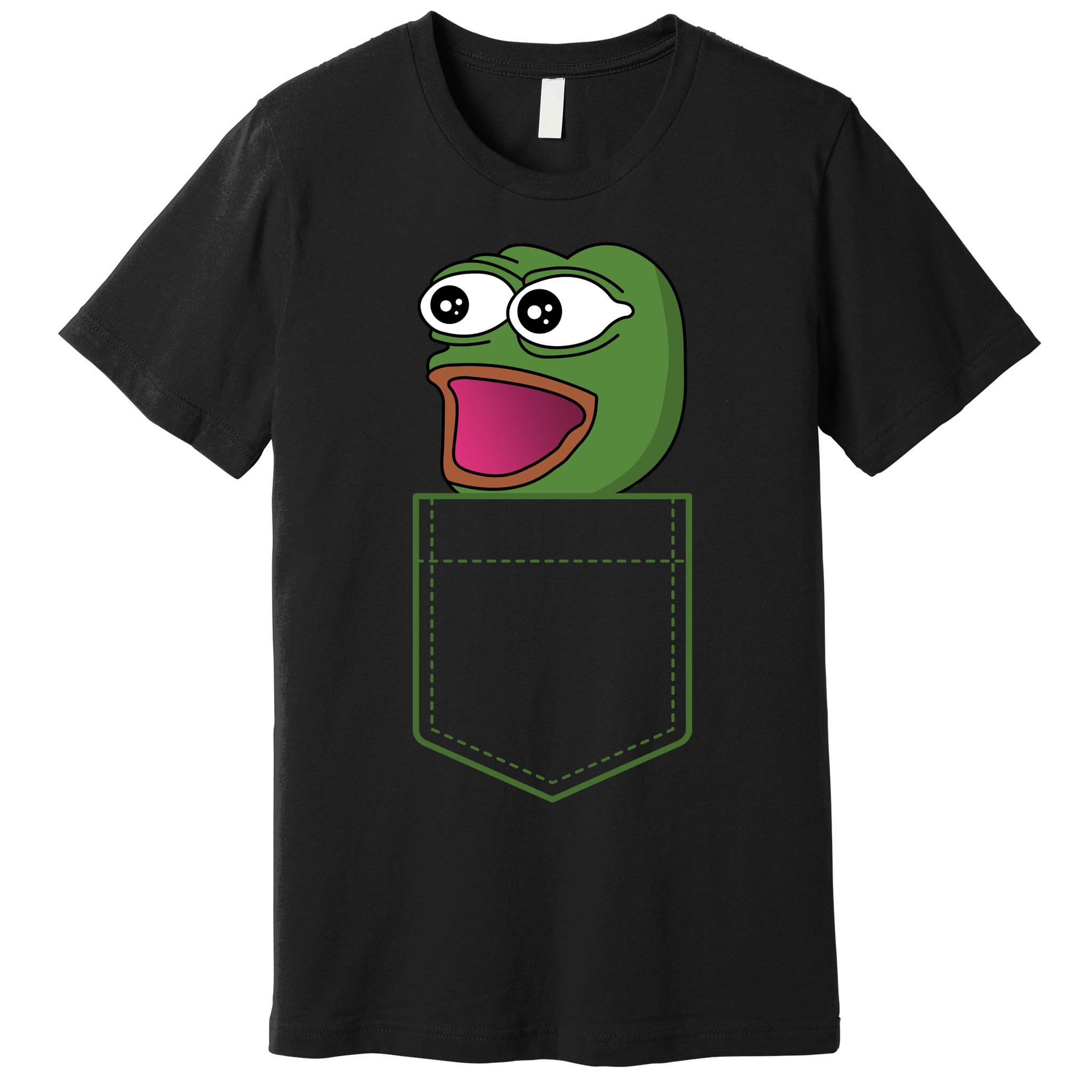 Poggers Pepe Meme Gaming Live Stream Poacket Premium T-Shirt