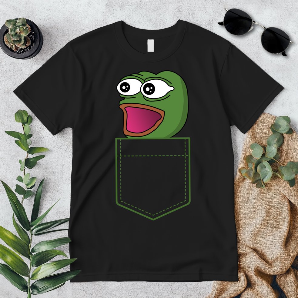 Poggers Pepe Meme Gaming Live Stream Poacket Premium T-Shirt
