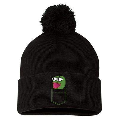 Poggers Pepe Meme Gaming Live Stream Poacket Pom Pom 12in Knit Beanie