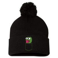 Poggers Pepe Meme Gaming Live Stream Poacket Pom Pom 12in Knit Beanie