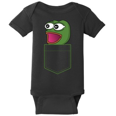 Poggers Pepe Meme Gaming Live Stream Poacket Baby Bodysuit