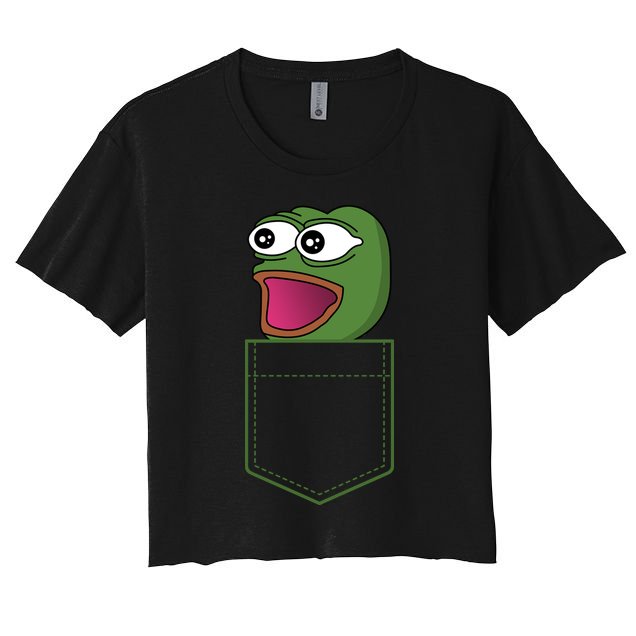 Poggers Pepe Meme Gaming Live Stream Poacket Crop Top