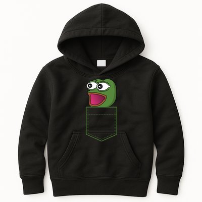 Poggers Pepe Meme Gaming Live Stream Poacket Kids Hoodie