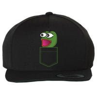 Poggers Pepe Meme Gaming Live Stream Poacket Wool Snapback Cap
