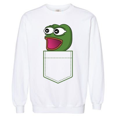 Poggers Pepe Meme Gaming Live Stream Poacket Garment-Dyed Sweatshirt