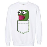 Poggers Pepe Meme Gaming Live Stream Poacket Garment-Dyed Sweatshirt