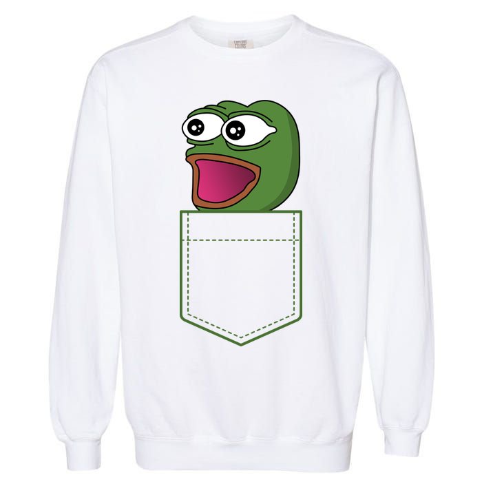 Poggers Pepe Meme Gaming Live Stream Poacket Garment-Dyed Sweatshirt