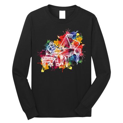 Piano Pianist Musician Gift Instrument Long Sleeve Shirt