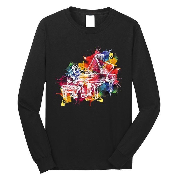 Piano Pianist Musician Gift Instrument Long Sleeve Shirt