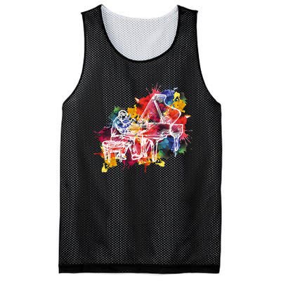 Piano Pianist Musician Gift Instrument Mesh Reversible Basketball Jersey Tank