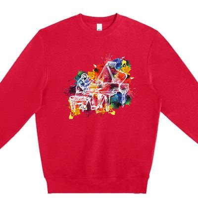 Piano Pianist Musician Gift Instrument Premium Crewneck Sweatshirt