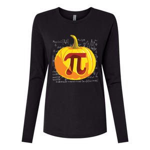 Pumpkin Pie Math Shirts Funny Halloween Thanksgiving Pi Day Womens Cotton Relaxed Long Sleeve T-Shirt