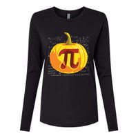 Pumpkin Pie Math Shirts Funny Halloween Thanksgiving Pi Day Womens Cotton Relaxed Long Sleeve T-Shirt