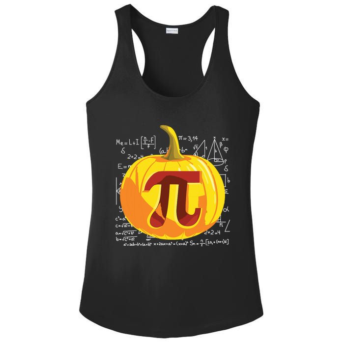 Pumpkin Pie Math Shirts Funny Halloween Thanksgiving Pi Day Ladies PosiCharge Competitor Racerback Tank