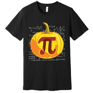 Pumpkin Pie Math Shirts Funny Halloween Thanksgiving Pi Day Premium T-Shirt