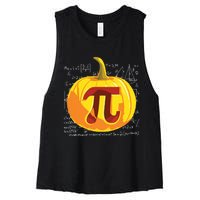 Pumpkin Pie Math Shirts Funny Halloween Thanksgiving Pi Day Women's Racerback Cropped Tank