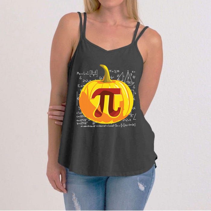 Pumpkin Pie Math Shirts Funny Halloween Thanksgiving Pi Day Women's Strappy Tank