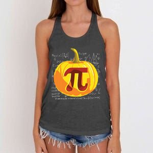 Pumpkin Pie Math Shirts Funny Halloween Thanksgiving Pi Day Women's Knotted Racerback Tank