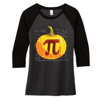 Pumpkin Pie Math Shirts Funny Halloween Thanksgiving Pi Day Women's Tri-Blend 3/4-Sleeve Raglan Shirt