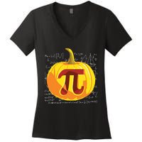 Pumpkin Pie Math Shirts Funny Halloween Thanksgiving Pi Day Women's V-Neck T-Shirt