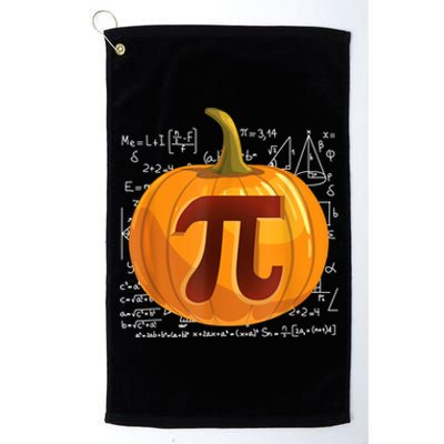 Pumpkin Pie Math Shirt Funny Halloween Thanksgiving Pi Day Platinum Collection Golf Towel