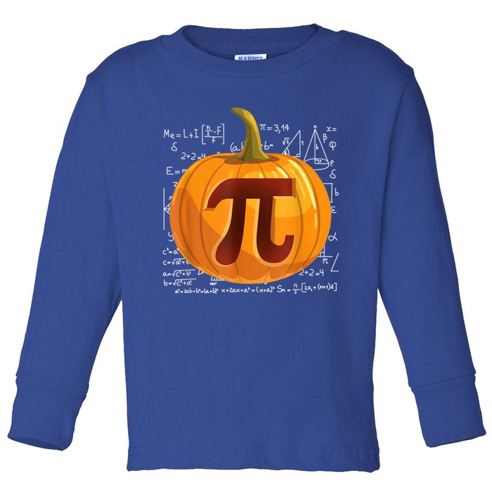 Pumpkin Pie Math Shirt Funny Halloween Thanksgiving Pi Day Toddler Long Sleeve Shirt