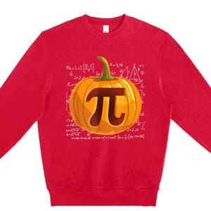 Pumpkin Pie Math Shirt Funny Halloween Thanksgiving Pi Day Premium Crewneck Sweatshirt