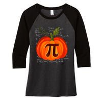 Pumpkin Pie Math Funny Halloween Thanksgiving Pi Day Women's Tri-Blend 3/4-Sleeve Raglan Shirt