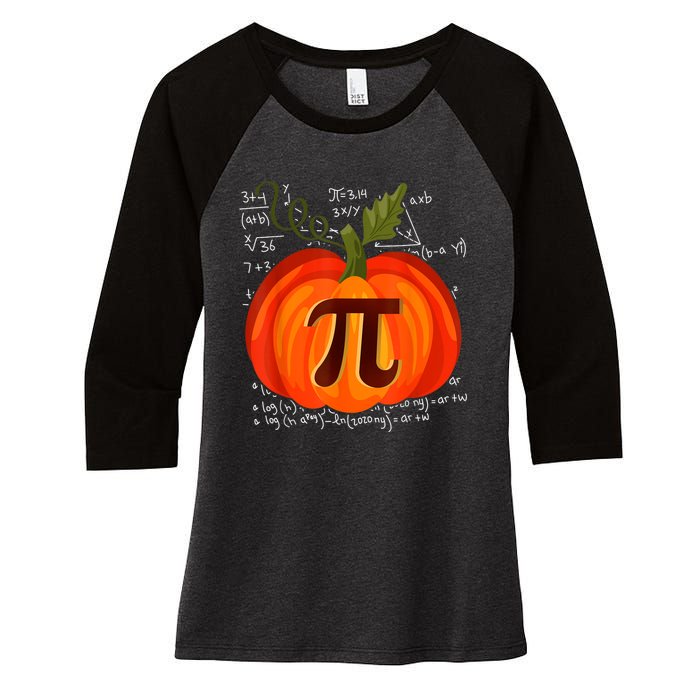 Pumpkin Pie Math Funny Halloween Thanksgiving Pi Day Women's Tri-Blend 3/4-Sleeve Raglan Shirt