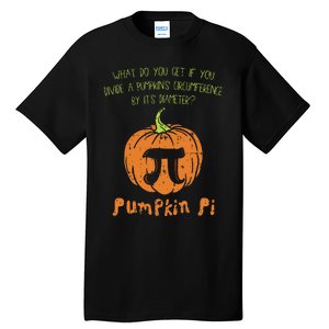 Pumpkin Pie Math Funny Halloween Thanksgiving Pi Day Tall T-Shirt